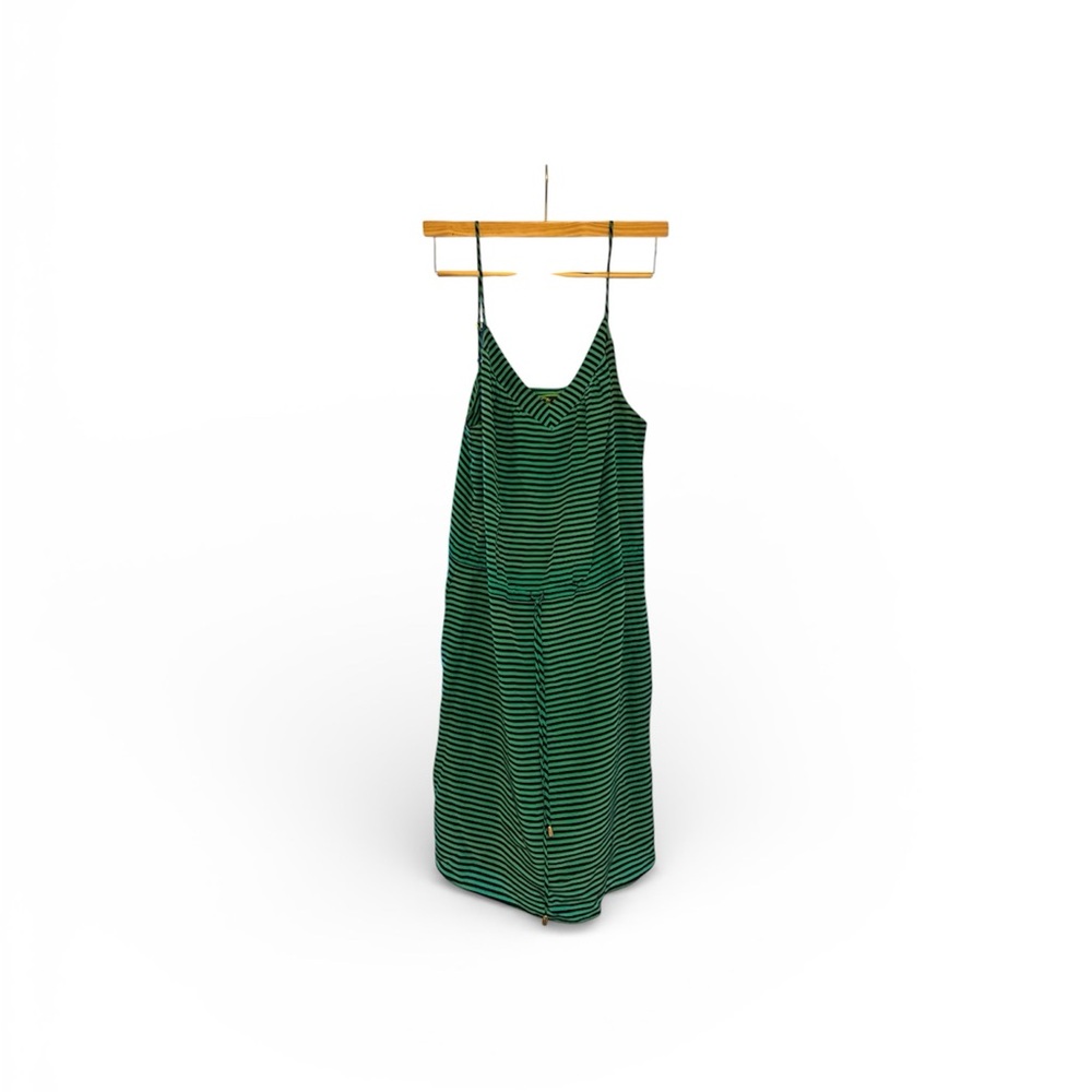 C. Wonder Vibrant Green and Black Striped Top